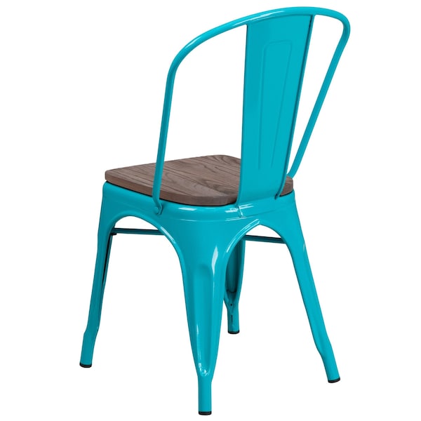 Flash Furniture Metal Chair, Crystal Teal-Blue - ET-3534-CB-WD-GG