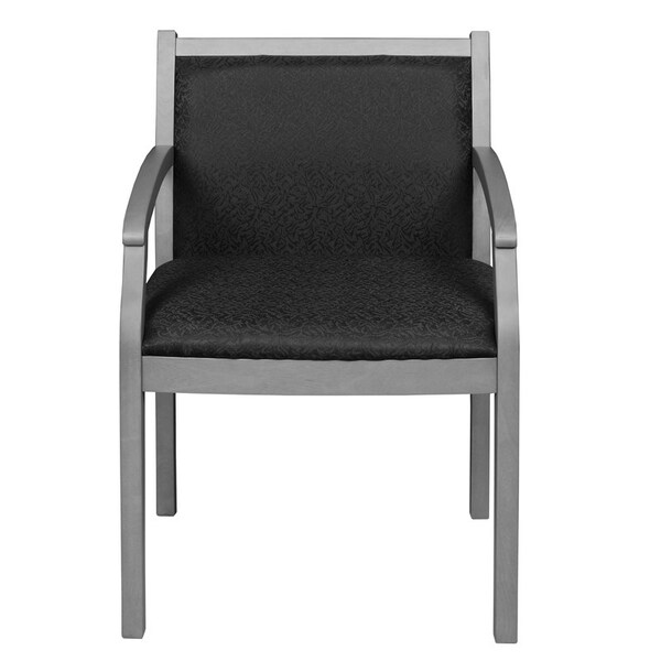 Regency Regent Upholstered Guest Side Accent Armchair- Grey/ Black - 9875GYBK