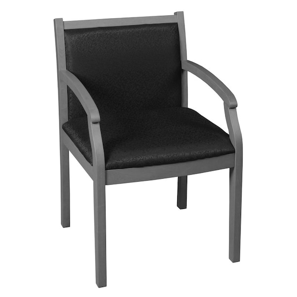 Regency Regent Upholstered Guest Side Accent Armchair- Grey/ Black - 9875GYBK