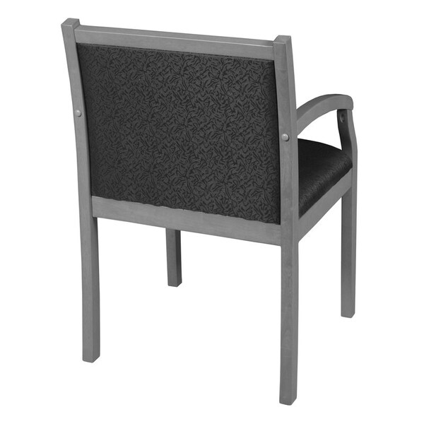 Regency Regent Upholstered Guest Side Accent Armchair- Grey/ Black - 9875GYBK