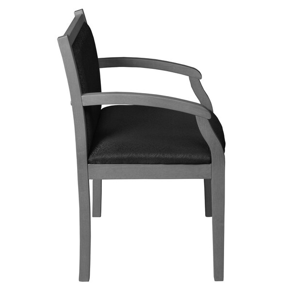 Regency Regent Upholstered Guest Side Accent Armchair- Grey/ Black - 9875GYBK