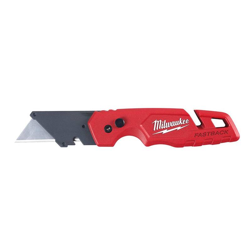 Milwaukee FASTBACK Folding Utility Knife with Blade Storage and 50-Pack General Purpose Utility Blade Set w/11-in-1 Screwdriver - 48-22-1504-48-22-2761