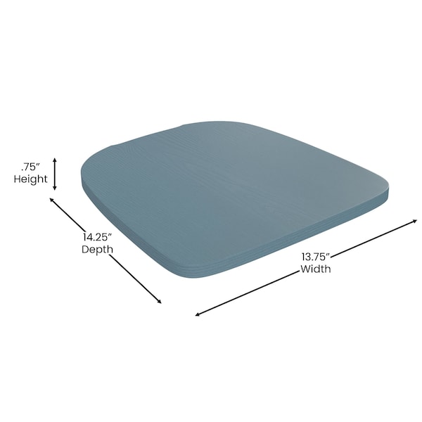 Flash Furniture Blue Metal Stack Chair with Teal Poly Resin Seat - CH-31230-BL-PL1C-GG