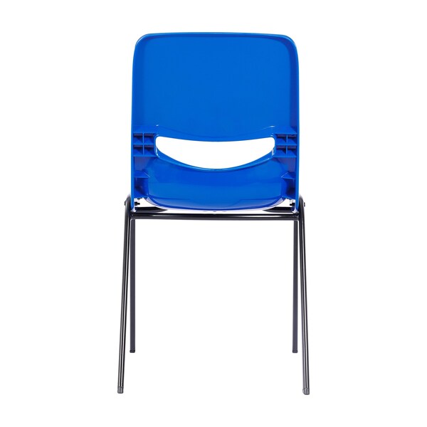 Flash Furniture HERCULES HD Comfort Classroom Stack Chair w/Powder-Coated Frame and Navy Ergonomic Back and Seat - SF-CH003-NVY-BLK-GG