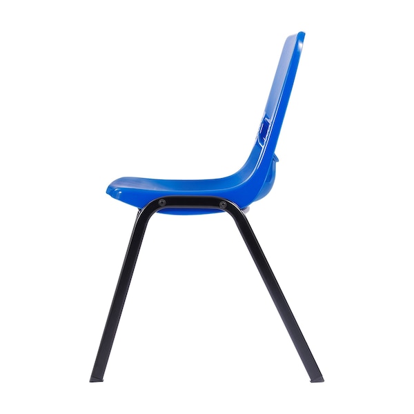 Flash Furniture HERCULES HD Comfort Classroom Stack Chair w/Powder-Coated Frame and Navy Ergonomic Back and Seat - SF-CH003-NVY-BLK-GG