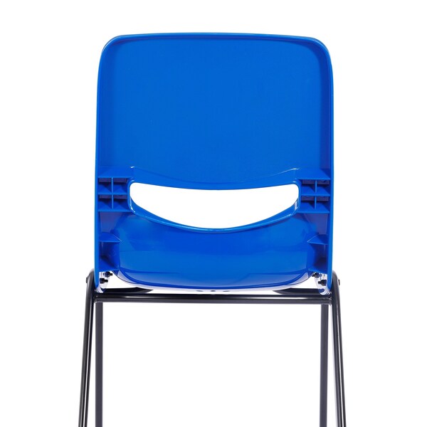 Flash Furniture HERCULES HD Comfort Classroom Stack Chair w/Powder-Coated Frame and Navy Ergonomic Back and Seat - SF-CH003-NVY-BLK-GG