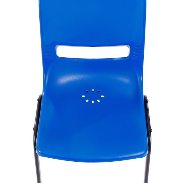 Flash Furniture HERCULES HD Comfort Classroom Stack Chair w/Powder-Coated Frame and Navy Ergonomic Back and Seat - SF-CH003-NVY-BLK-GG
