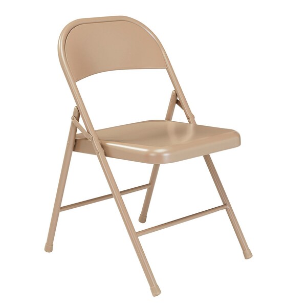 Interion By Global Industrial Interion Folding Chair, Steel, Beige - 324501BG