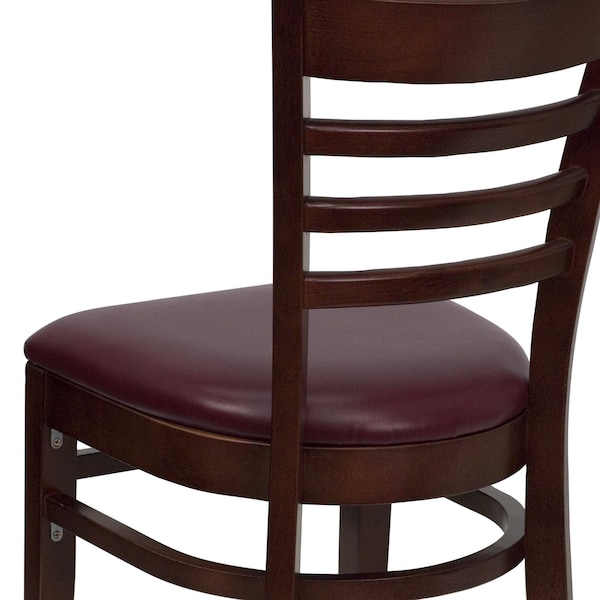 Flash Furniture Hercules Restaurant Chair, Wood Back, 17-1/4 in W 20" L 33-3/4" H, Vinyl Seat - XU-DGW0005LAD-MAH-BURV-GG