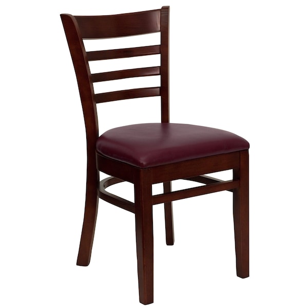 Flash Furniture Hercules Restaurant Chair, Wood Back, 17-1/4 in W 20" L 33-3/4" H, Vinyl Seat - XU-DGW0005LAD-MAH-BURV-GG
