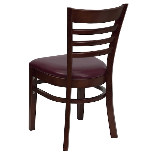 Flash Furniture Hercules Restaurant Chair, Wood Back, 17-1/4 in W 20" L 33-3/4" H, Vinyl Seat - XU-DGW0005LAD-MAH-BURV-GG