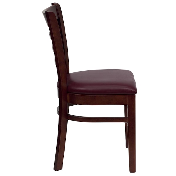 Flash Furniture Hercules Restaurant Chair, Wood Back, 17-1/4 in W 20" L 33-3/4" H, Vinyl Seat - XU-DGW0005LAD-MAH-BURV-GG