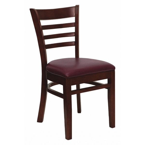 Flash Furniture Hercules Restaurant Chair, Wood Back, 17-1/4 in W 20" L 33-3/4" H, Vinyl Seat - XU-DGW0005LAD-MAH-BURV-GG