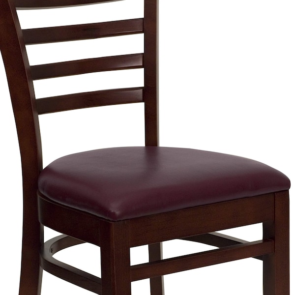 Flash Furniture Hercules Restaurant Chair, Wood Back, 17-1/4 in W 20" L 33-3/4" H, Vinyl Seat - XU-DGW0005LAD-MAH-BURV-GG