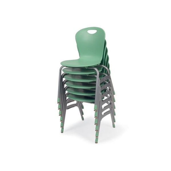 Virco ZUMA Series 13" Classroom Chair, Kindergarten - 1st Grade with Nylon Glides - Navy Seat - ZU413