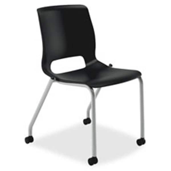Convenience Concepts HONMG101ON 4-Leg Stack Chair, All Plastic, 23 in. x 21 in. x 32.25 in., Onyx - HI2481181