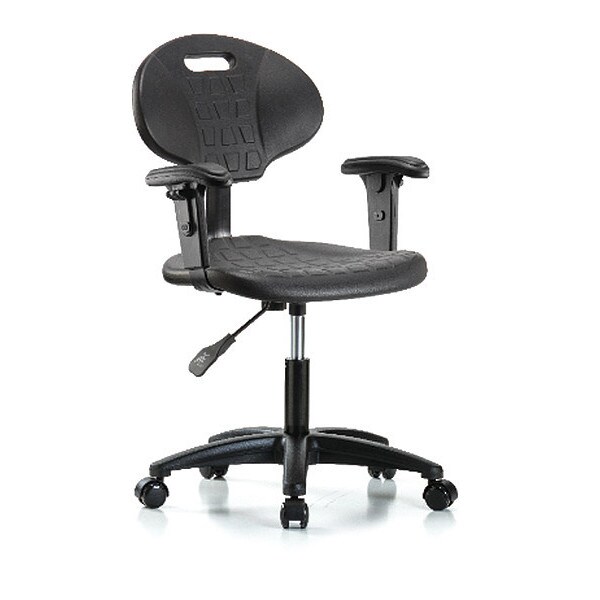 Blue Ridge Ergonomics Desk Chair Erie Desk Chair, AA, Casters, Adjustable Arms, 17" to 22" Height, Black; Blue - BR-TPDHCH-RG-A1-RC