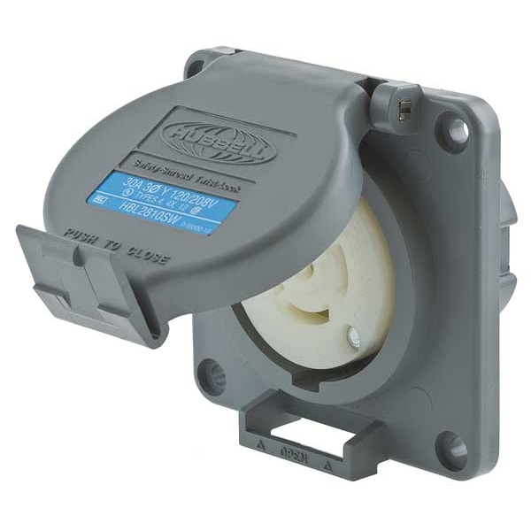 Hubbell 30A Watertight Twist-Lock Receptacle 4P 5W 120/208VAC - HBL2810SW
