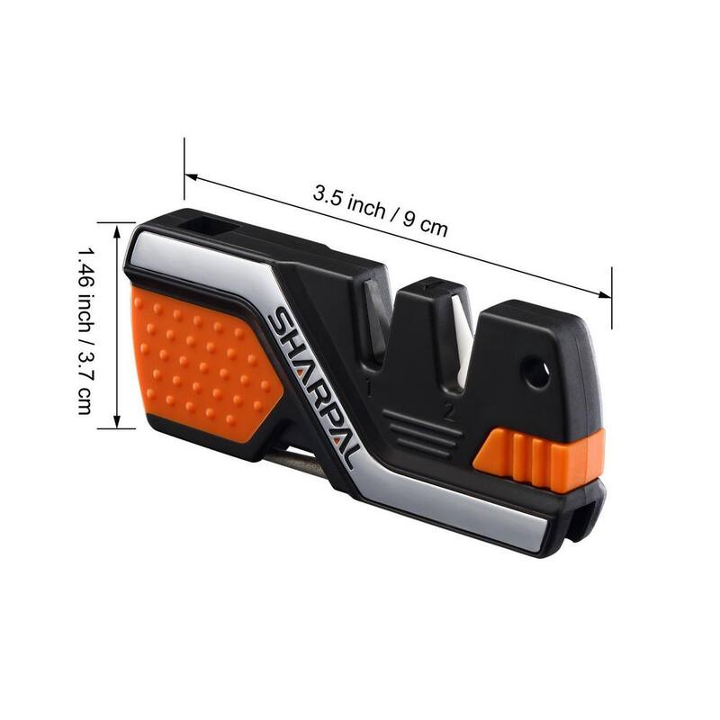 Sharpal 6-in-1 Pocket Knife Sharpener & Survival Tool, with Fire Starter, Whistle & Diamond Sharpening Rod, Repair Restore Hone - 101N