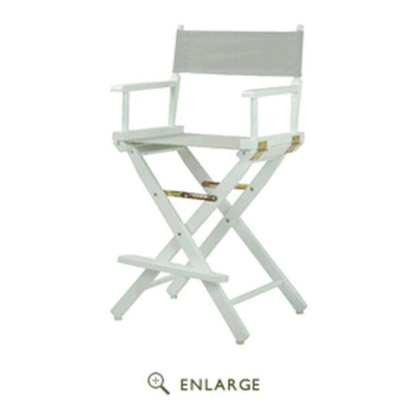 Casual Home 220-01-021-18 24 in. Directors Chair White Frame with Gray Canvas - 220-01/021-18