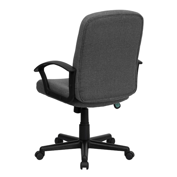 Flash Furniture Contemporary Chair Gray Mid-Back Exec Chair, Fixed Arms, 17-1/4" to 21-1/4" Height, Fabric, Gray - GO-ST-6-GY-GG