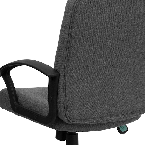Flash Furniture Contemporary Chair Gray Mid-Back Exec Chair, Fixed Arms, 17-1/4" to 21-1/4" Height, Fabric, Gray - GO-ST-6-GY-GG