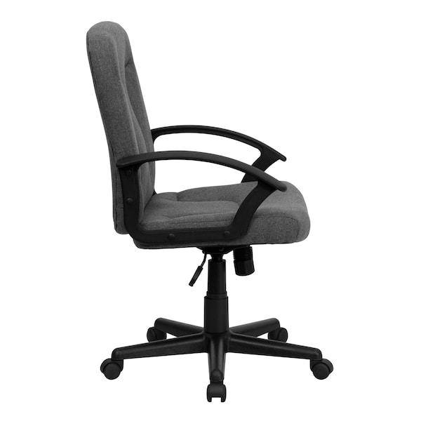 Flash Furniture Contemporary Chair Gray Mid-Back Exec Chair, Fixed Arms, 17-1/4" to 21-1/4" Height, Fabric, Gray - GO-ST-6-GY-GG