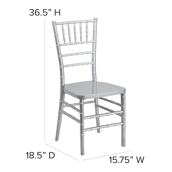 Flash Furniture Hercules Premium Chiavari Chair, 15-3/4 in W 18-1/2" L 36-1/2" H - LE-SILVER-GG
