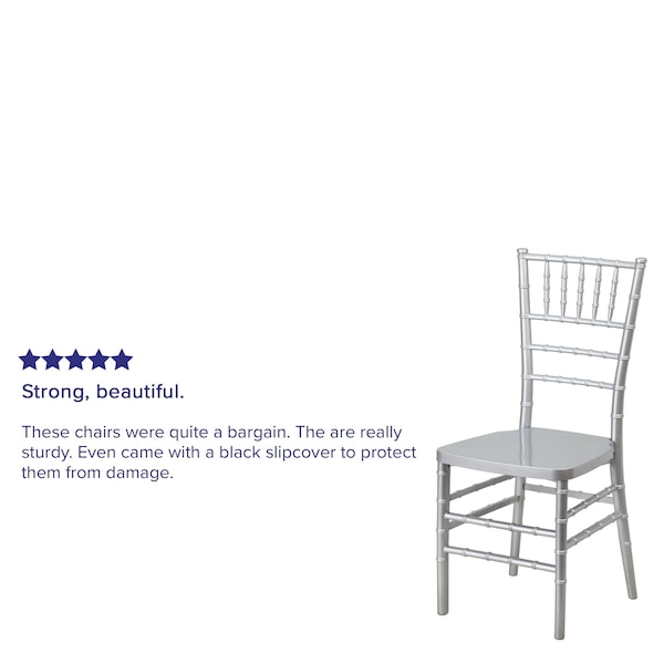 Flash Furniture Hercules Premium Chiavari Chair, 15-3/4 in W 18-1/2" L 36-1/2" H - LE-SILVER-GG