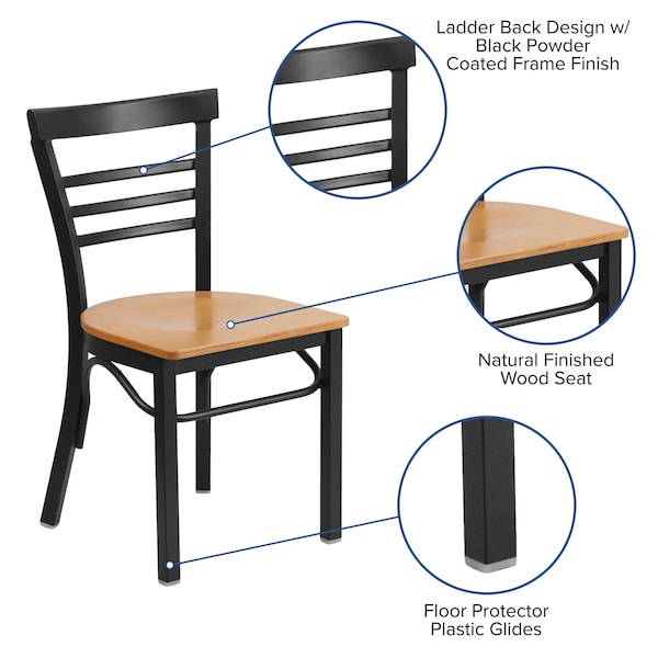 Flash Furniture Hercules Restaurant Chair, 17 in W 19-1/2" L 31-3/4" H - XU-DG6Q6B1LAD-NATW-GG