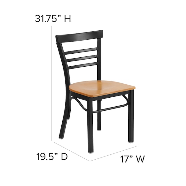 Flash Furniture Hercules Restaurant Chair, 17 in W 19-1/2" L 31-3/4" H - XU-DG6Q6B1LAD-NATW-GG