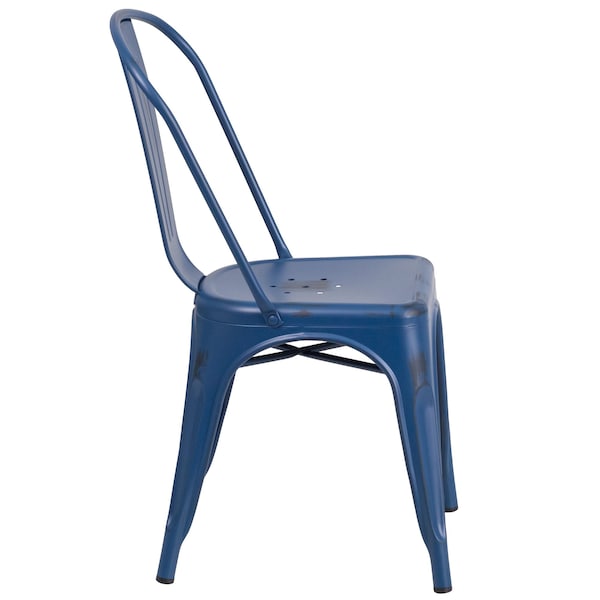 Flash Furniture Contemporary Stackable Chair, Blue Back, 17-3/4 in W 20" L 33-1/2" H - ET-3534-AB-GG