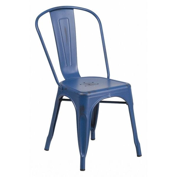 Flash Furniture Contemporary Stackable Chair, Blue Back, 17-3/4 in W 20" L 33-1/2" H - ET-3534-AB-GG