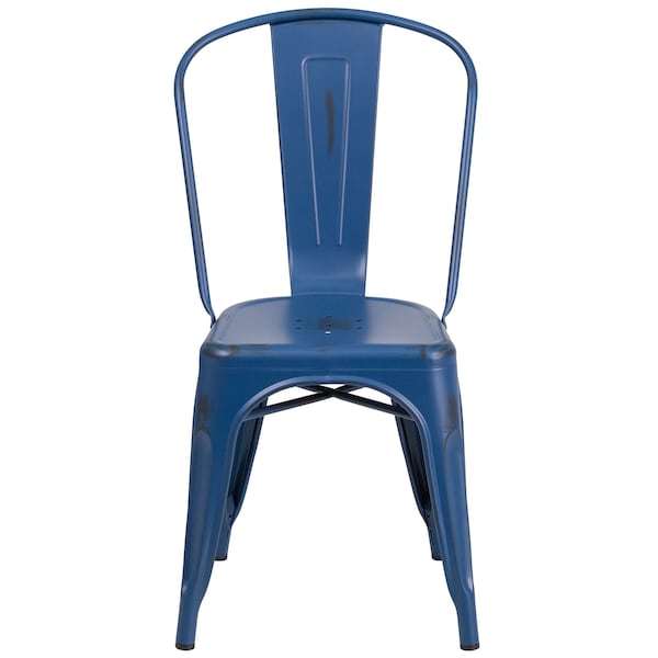 Flash Furniture Contemporary Stackable Chair, Blue Back, 17-3/4 in W 20" L 33-1/2" H - ET-3534-AB-GG
