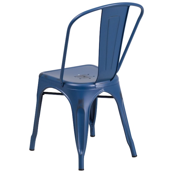 Flash Furniture Contemporary Stackable Chair, Blue Back, 17-3/4 in W 20" L 33-1/2" H - ET-3534-AB-GG