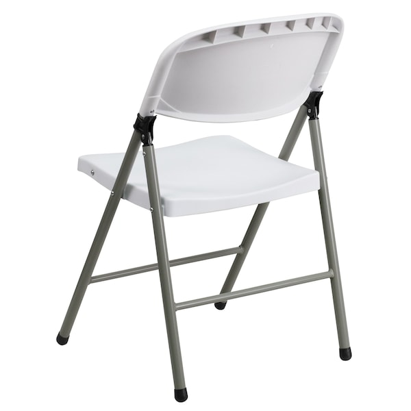 Flash Furniture 330 lb. Capacity White Plastic Folding Chair, 4PK - 4-DAD-YCD-70-WH-GG