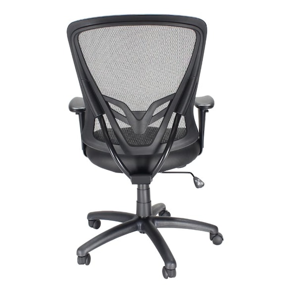 We'Re It We're it, Zapp Series Black Mesh Back Adjustable Task Chair with Black Eco Seat and Black Frame - OFD500F-ECB