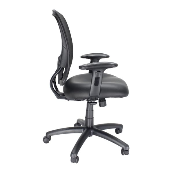 We'Re It We're it, Zapp Series Black Mesh Back Adjustable Task Chair with Black Eco Seat and Black Frame - OFD500F-ECB