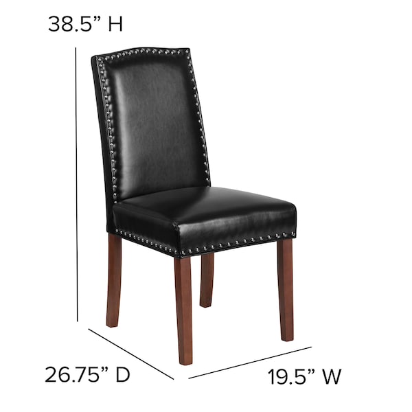 Flash Furniture Hercules Hampton Hill Parsons Chair, 19-1/2 in W 26-3/4" L 38-1/2" H - QY-A13-9349-BK-GG