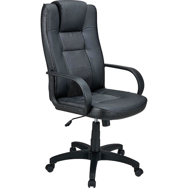 Global Industrial High Back Executive Chair, Breathable Leather, Black - 248626