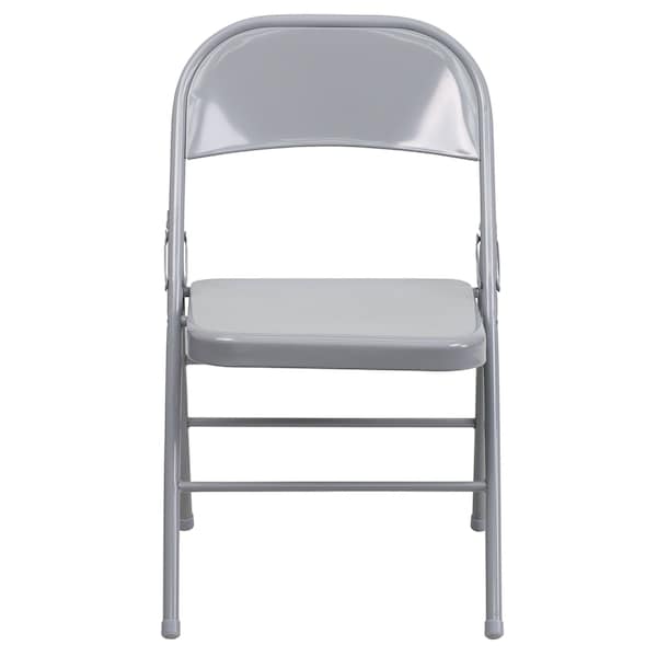 Flash Furniture Gray Metal Folding Chair - 2-HF3-MC-309AS-GY-GG