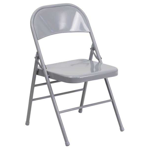 Flash Furniture Gray Metal Folding Chair - 2-HF3-MC-309AS-GY-GG