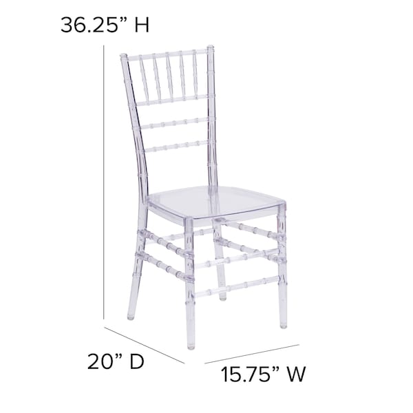 Flash Furniture Traditional Stacking Chiavari Chair, 15-3/4 in W 20" L 36-1/4" H - BH-ICE-CRYSTAL-GG