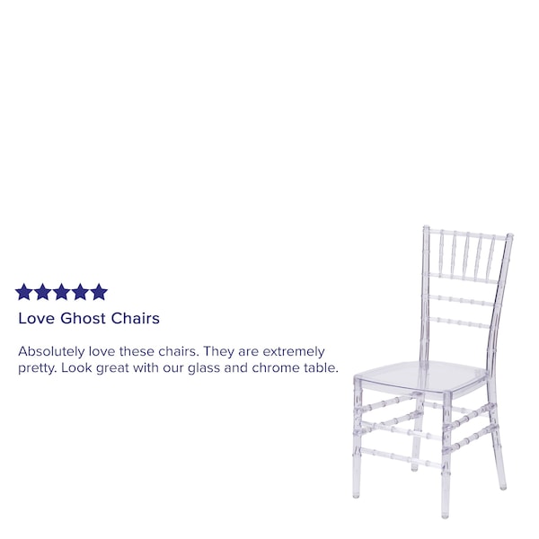Flash Furniture Traditional Stacking Chiavari Chair, 15-3/4 in W 20" L 36-1/4" H - BH-ICE-CRYSTAL-GG