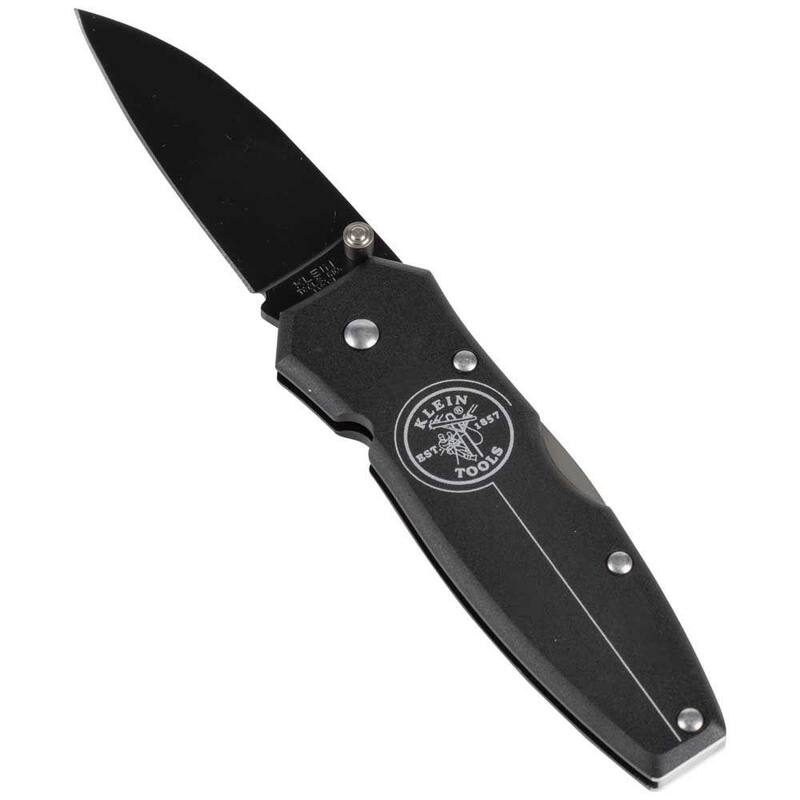 Klein Tools 2-1/2 in. Stainless Steel Drop Point Lockback Knife - 44001-BLK