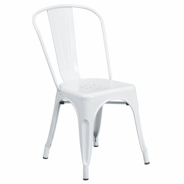Flash Furniture Contemporary Chair, White Back, 18 in W 20" L 33" H - CH-31230-WH-GG