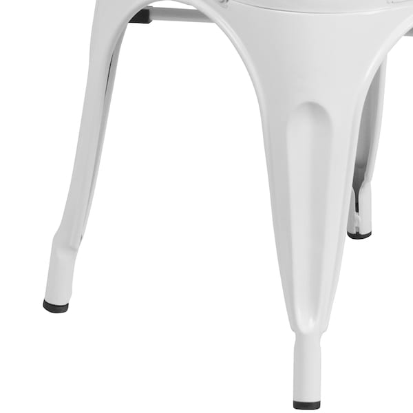 Flash Furniture Contemporary Chair, White Back, 18 in W 20" L 33" H - CH-31230-WH-GG