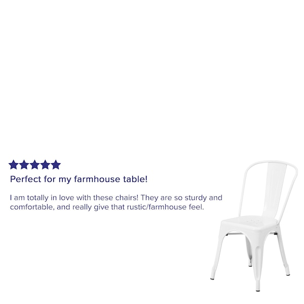 Flash Furniture Contemporary Chair, White Back, 18 in W 20" L 33" H - CH-31230-WH-GG