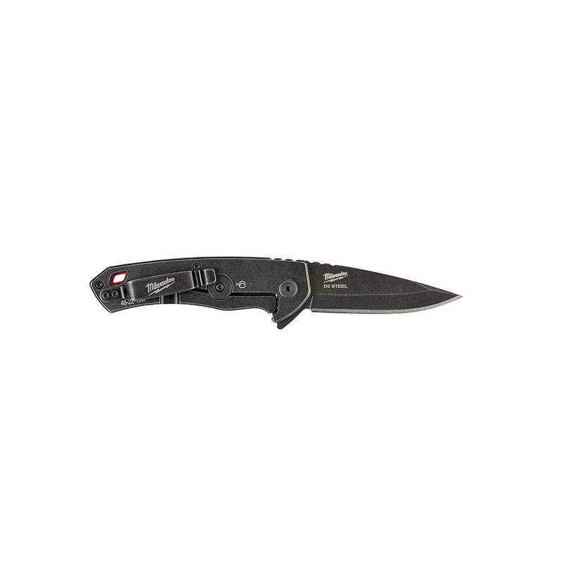 Milwaukee 3 in. Hardline D2 Steel Serrated Blade Pocket Folding Knife & 2.5 in Hardline D2 Steel Smooth Blade Pocket Folding Knife - 48-22-1998-48-22-1997