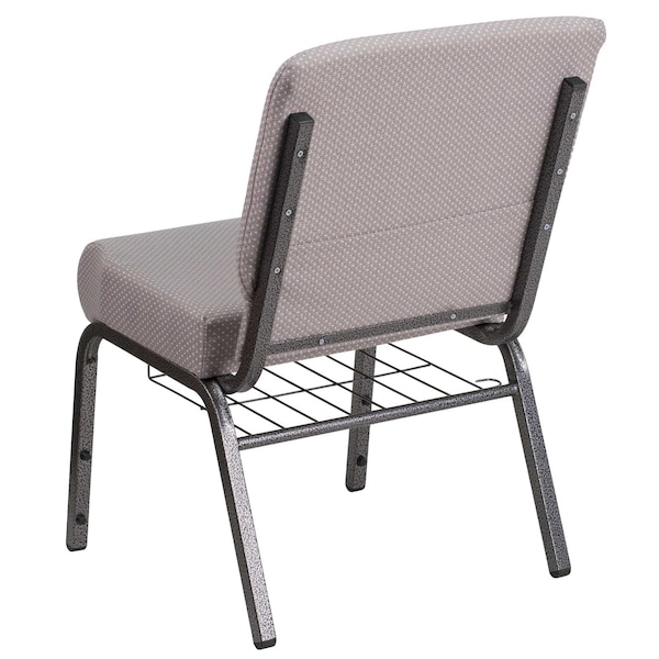 Flash Furniture Hercules Church Chair, Gray Back, 21-1/4 in W 25" L 33" H, Fabric Seat - FD-CH0221-4-SV-GYDOT-BAS-GG
